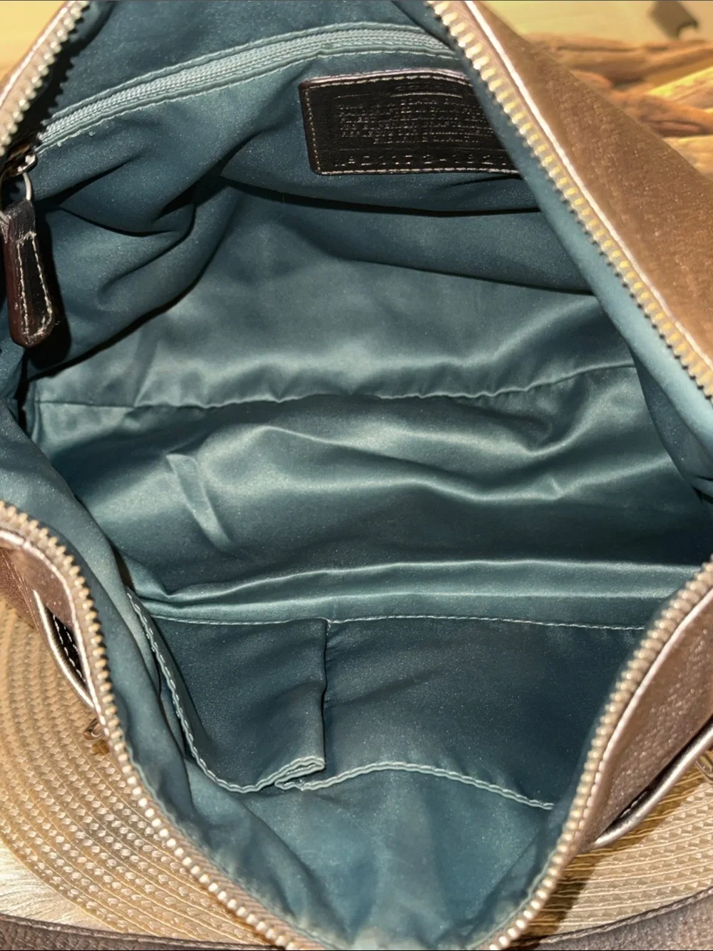 Coach Metallic Bronze Leather Shoulder Bag - Women's Bag